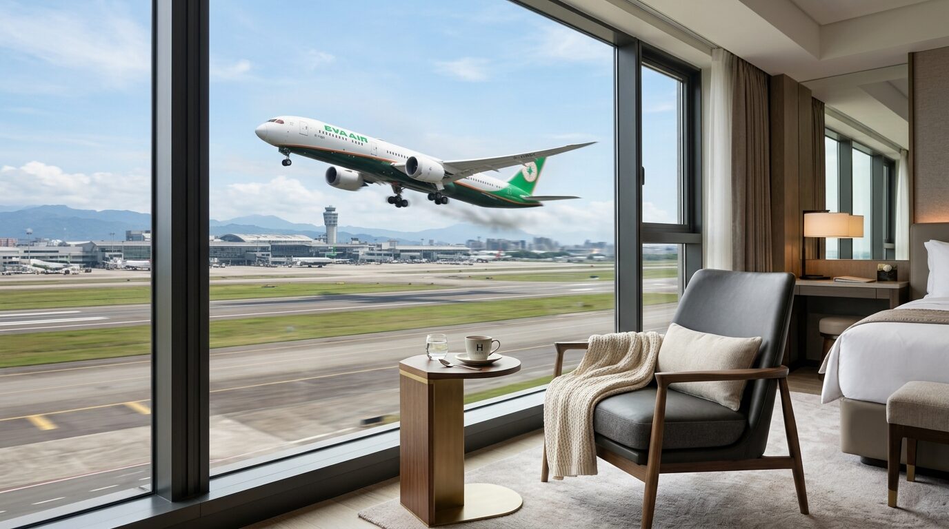 桃園國際機場凱悅酒店跑道景觀客房直面飛機起降視野